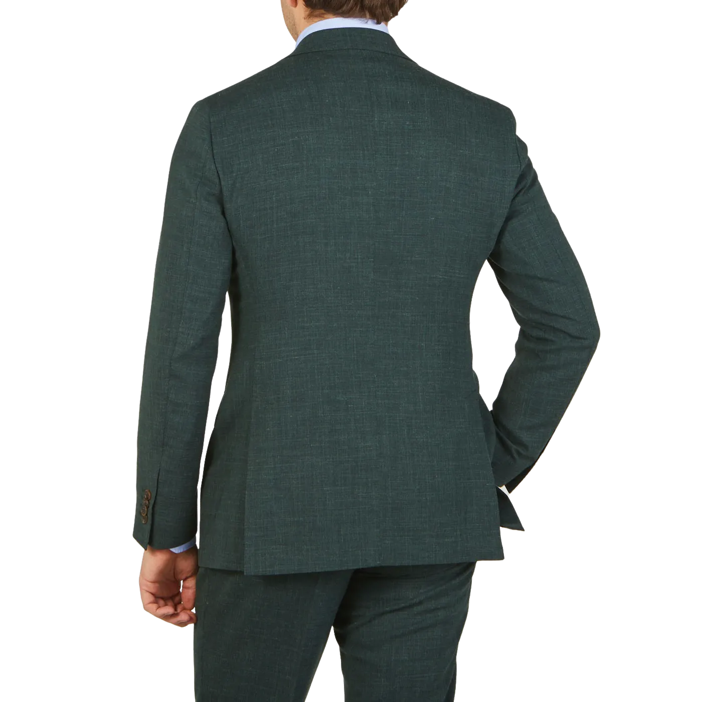 Green Melange Wool Linen Suit Jacket