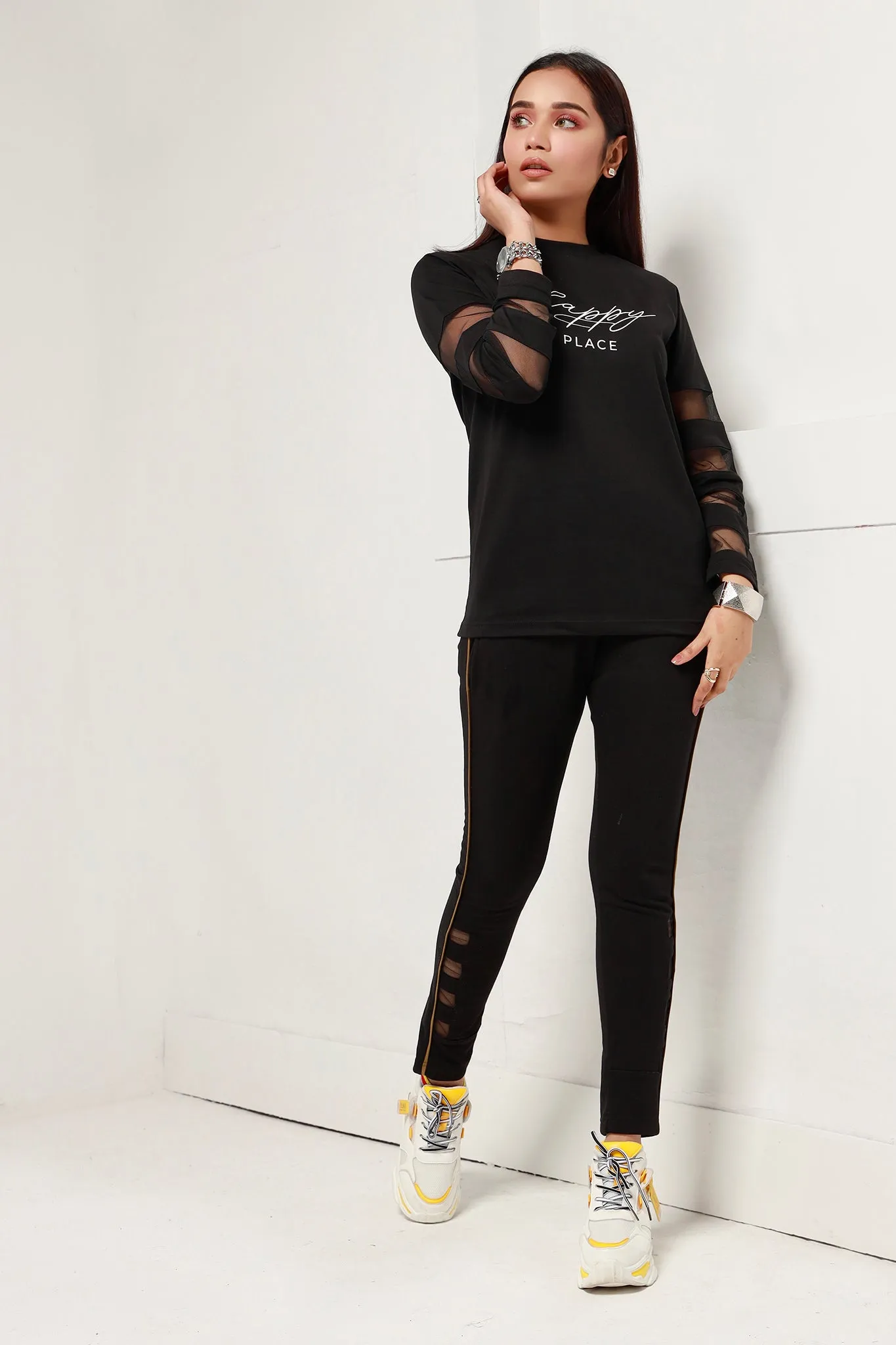 Green Stripped Trouser (Plus Size) -P21- WTR012P