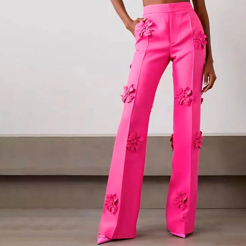 HOTARU FLowER DECORATED PANTS and Blazer SET