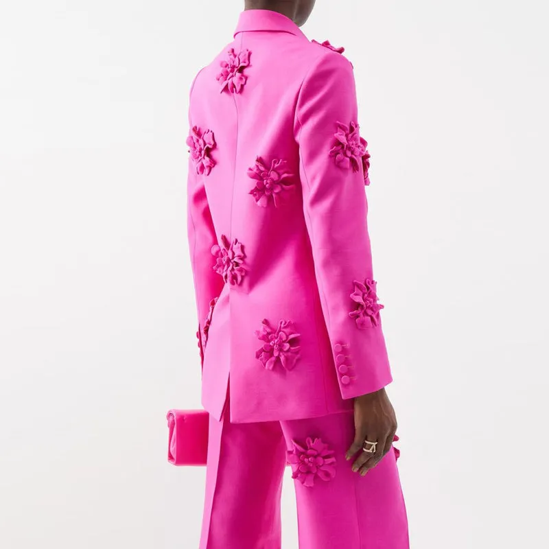 HOTARU FLowER DECORATED PANTS and Blazer SET
