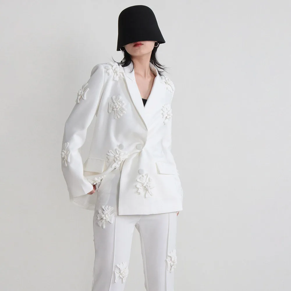 HOTARU FLowER DECORATED PANTS and Blazer SET