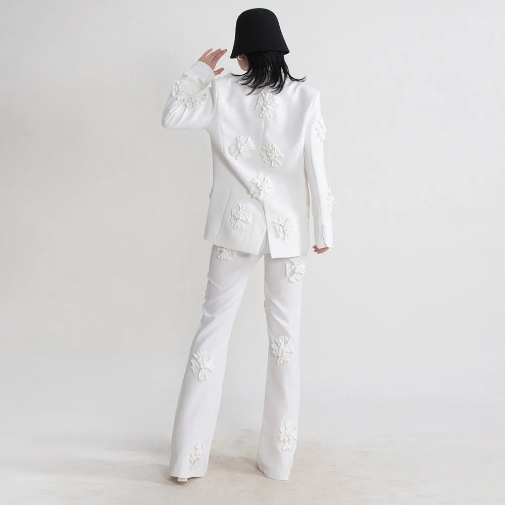 HOTARU FLowER DECORATED PANTS and Blazer SET