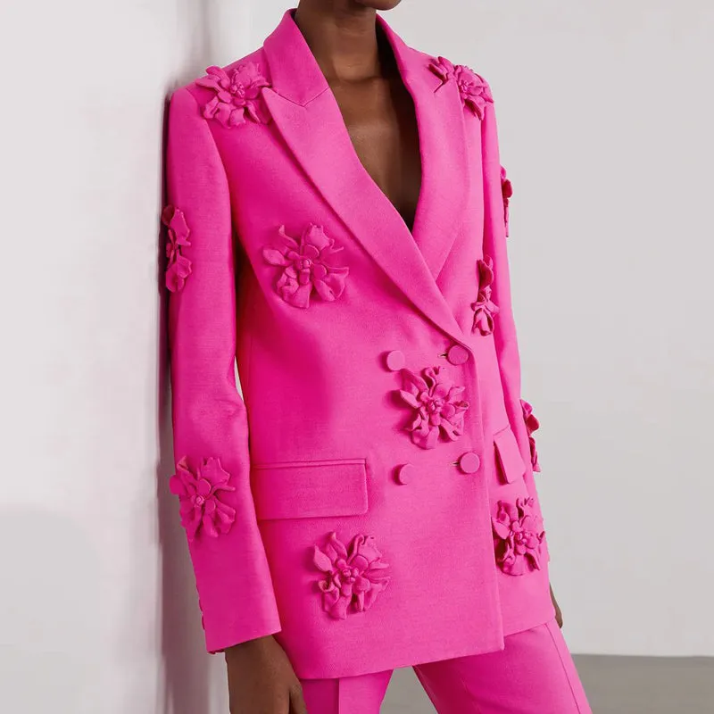 HOTARU FLowER DECORATED PANTS and Blazer SET