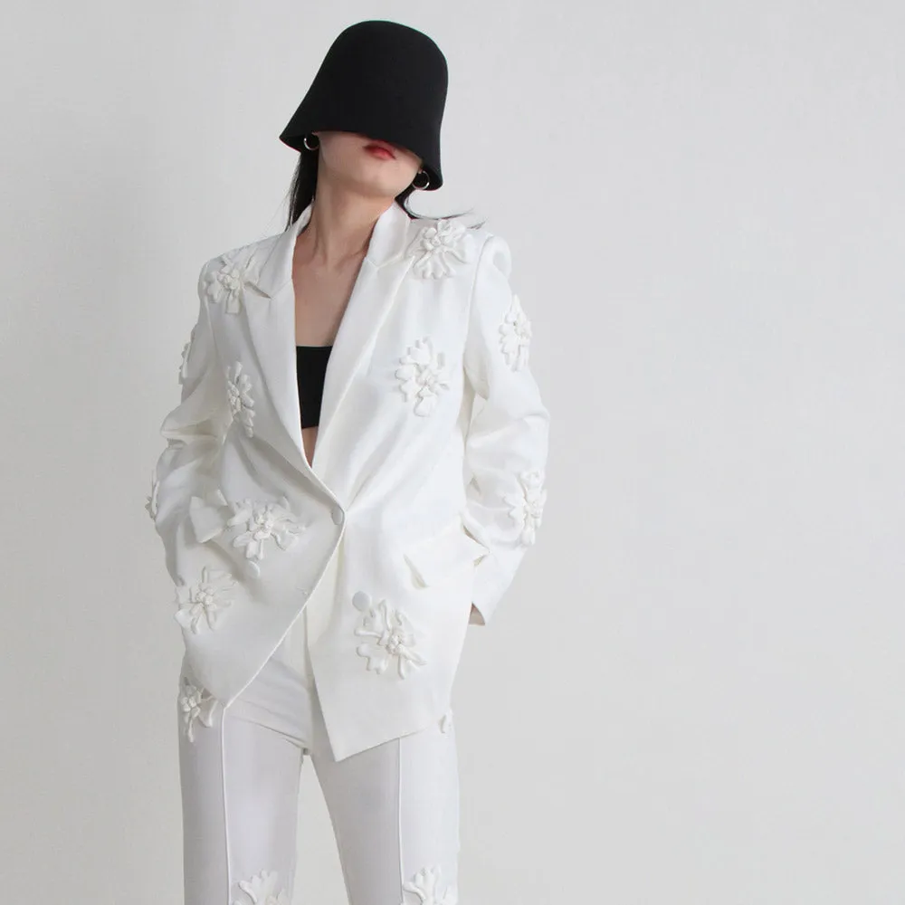 HOTARU FLowER DECORATED PANTS and Blazer SET