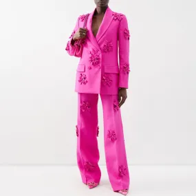 HOTARU FLowER DECORATED PANTS and Blazer SET
