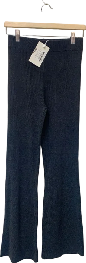 In The Style Black Ribbed Flared Trousers UK 6/8