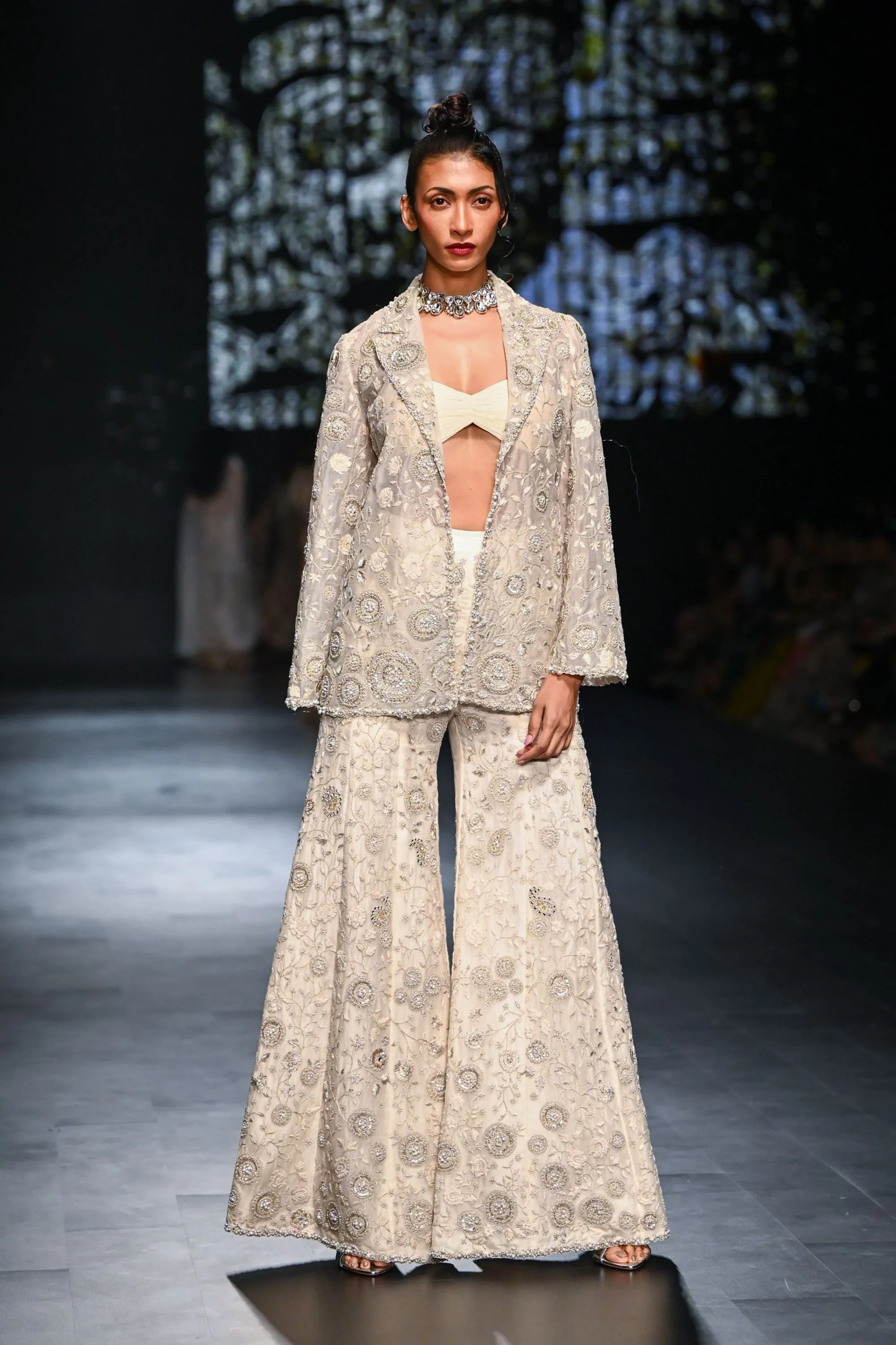 Ivory Embroidered Jacket & Pants