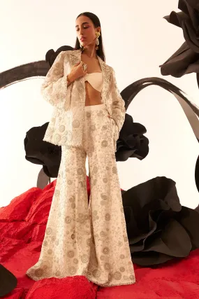 Ivory Embroidered Jacket & Pants