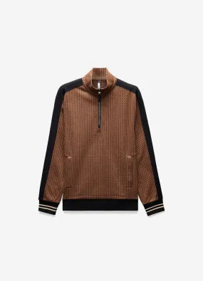 Jacquard Half Zip Sweatshirt Caramel