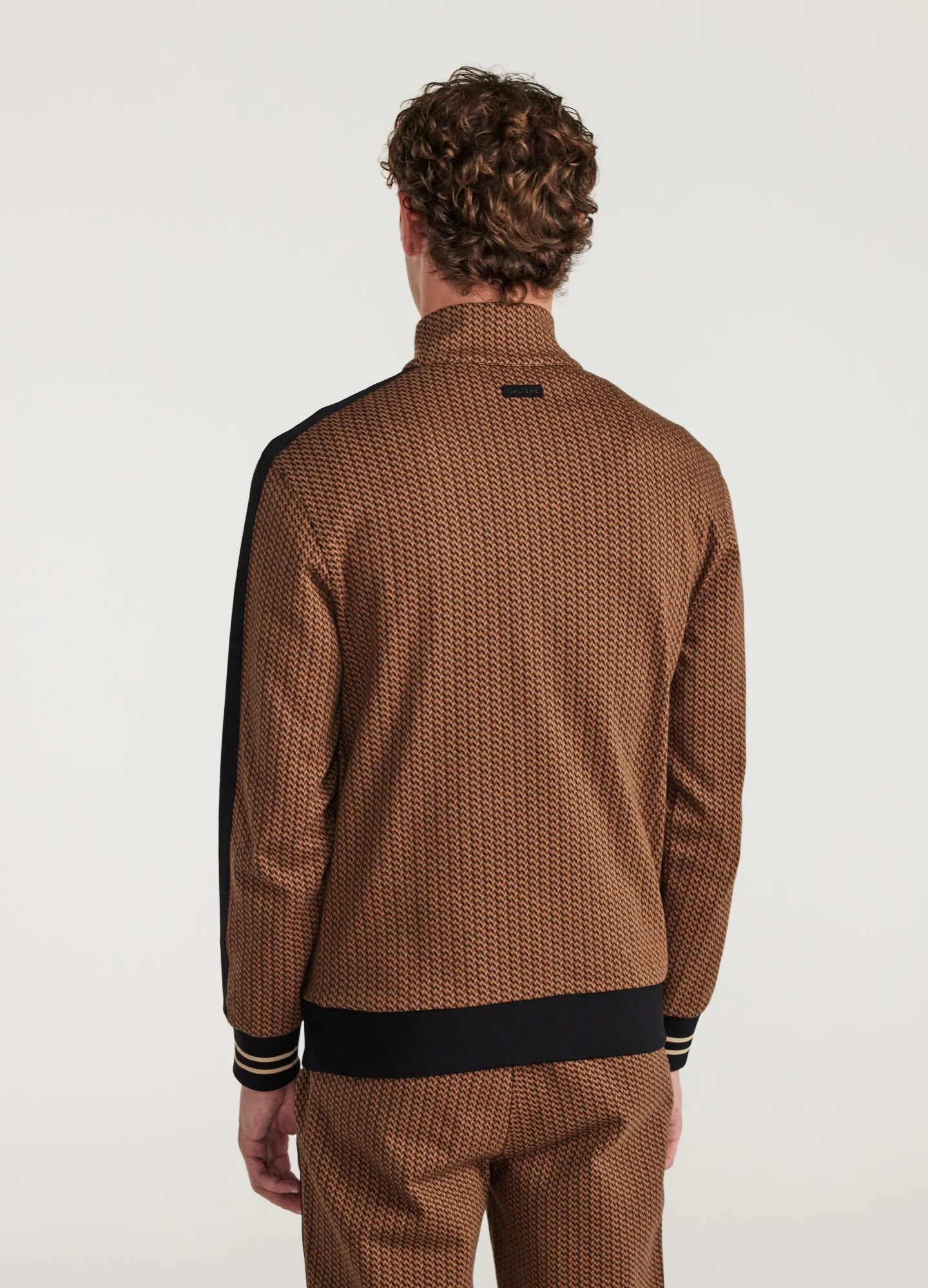 Jacquard Half Zip Sweatshirt Caramel