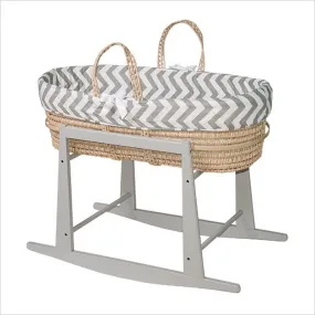 Jolly Jumper Moses Basket in Grey and White Chevron