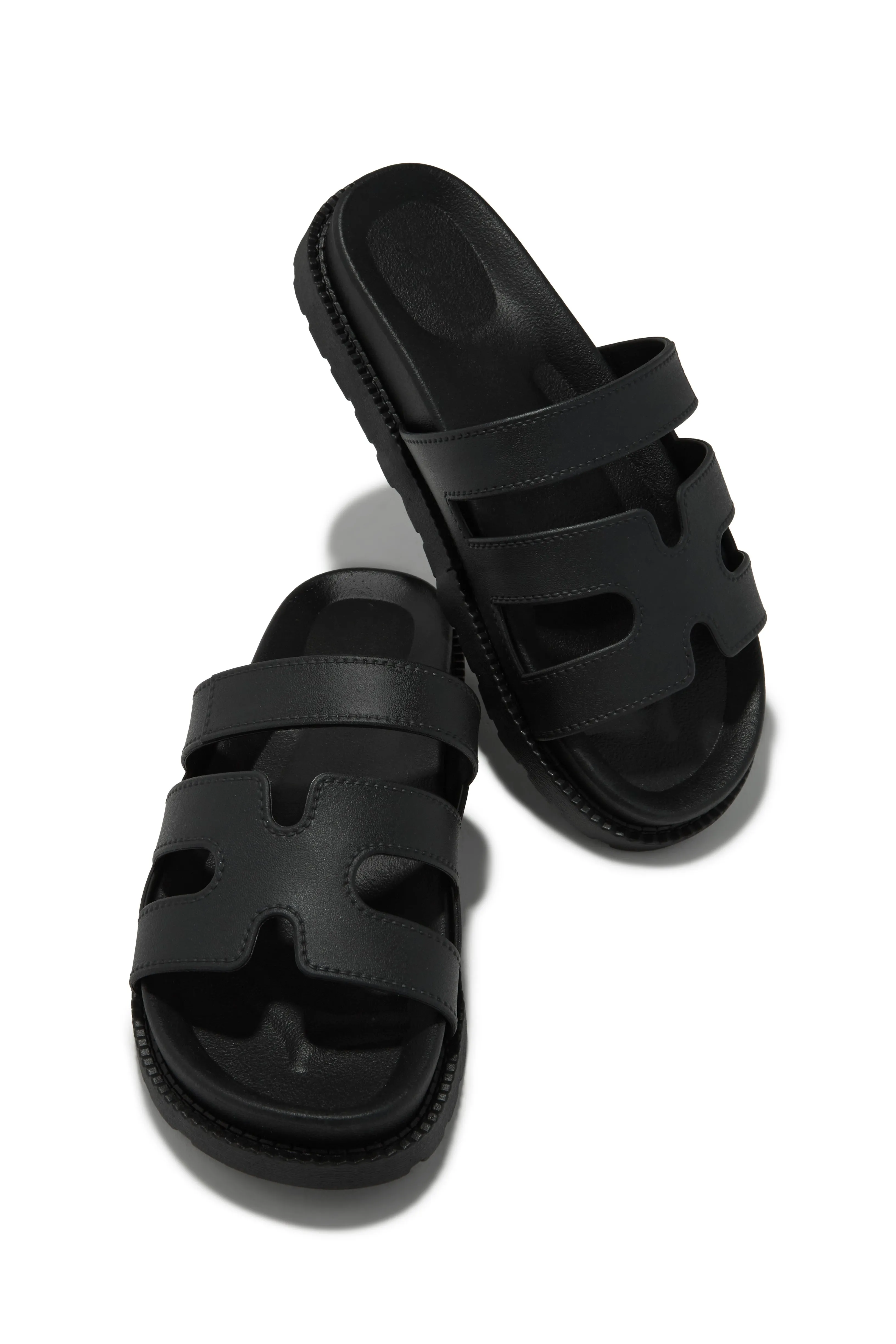Kairi Chunky Slip On Sandals - Black