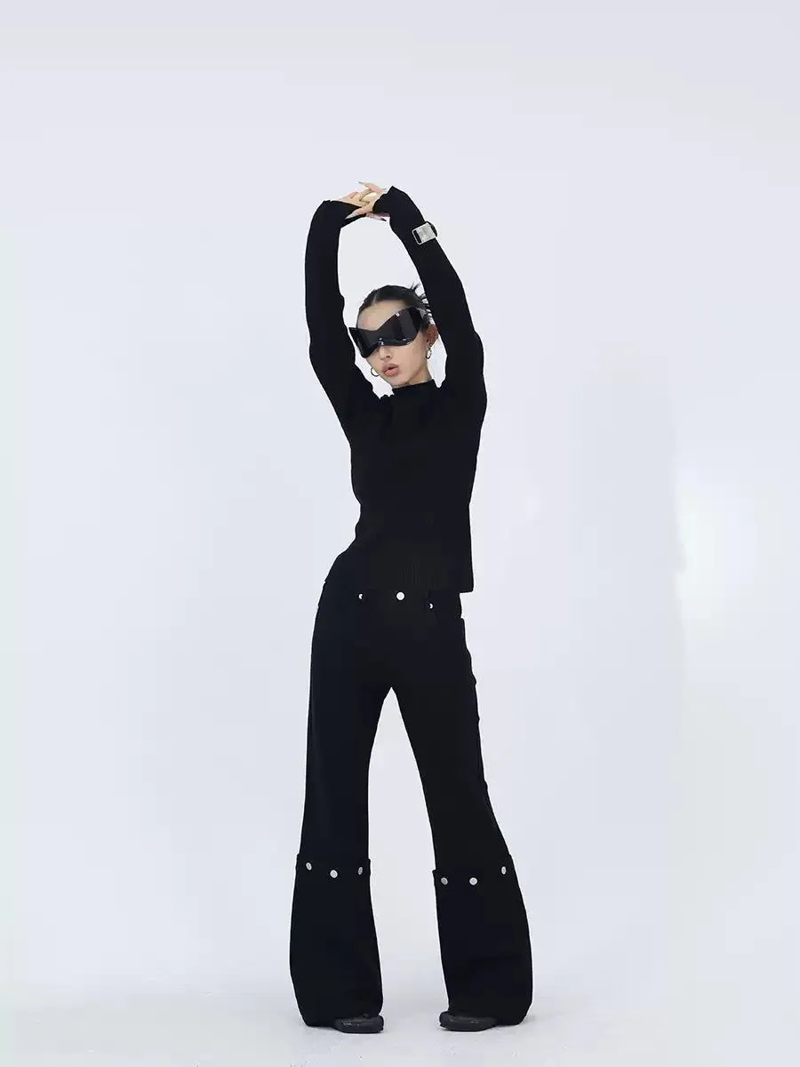 Kei Detachable Buttons Flared Pants