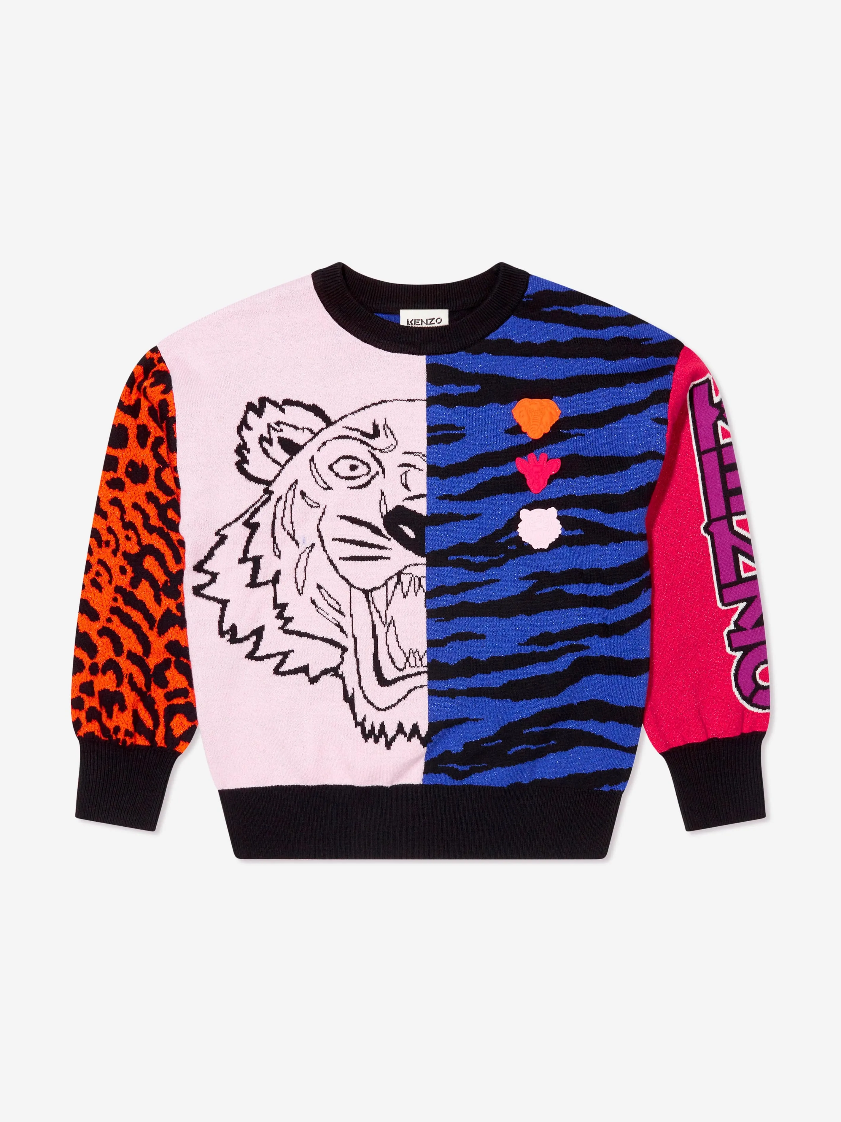 KENZO Girls Jacquard Knitted Tiger Jumper