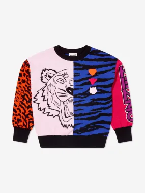KENZO Girls Jacquard Knitted Tiger Jumper