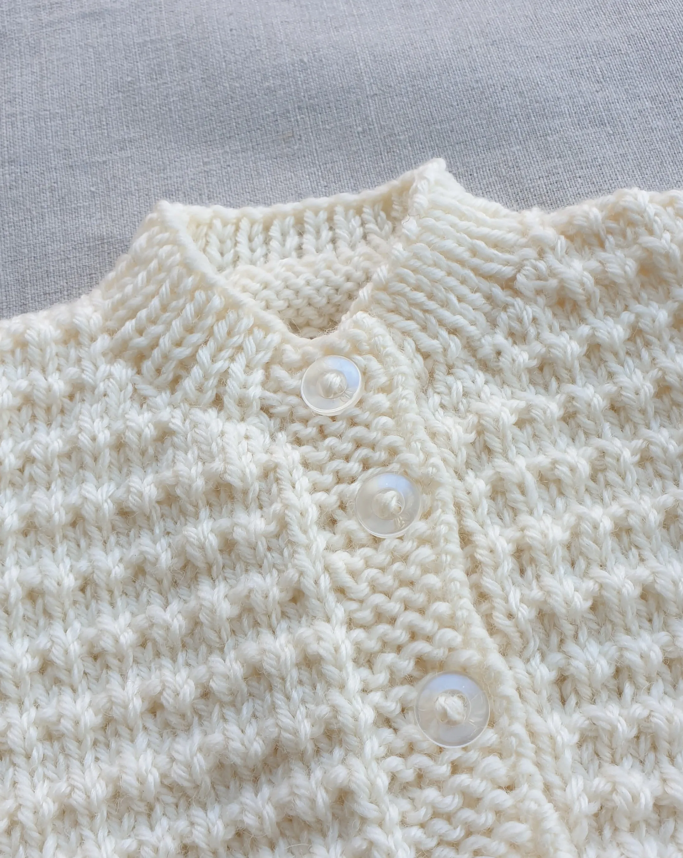 Knitted by Nana Cardigan Cream 0-3M