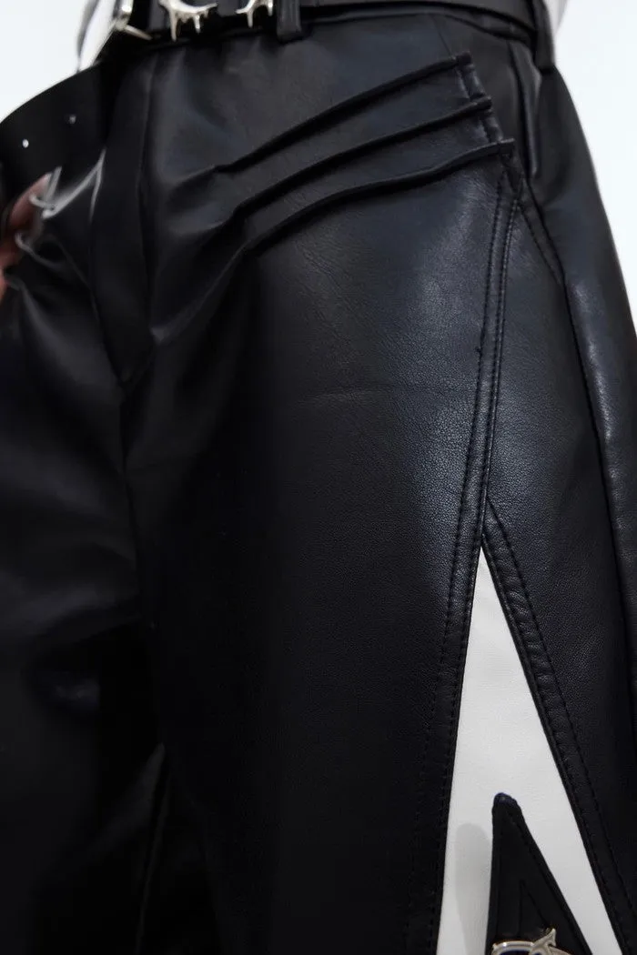 Leather Deconstructed Pants