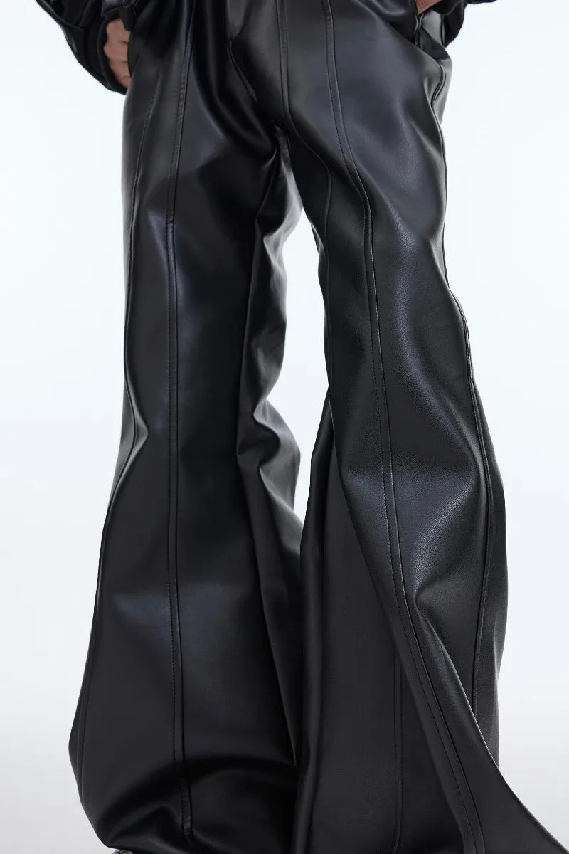 Leather Flared Trousers