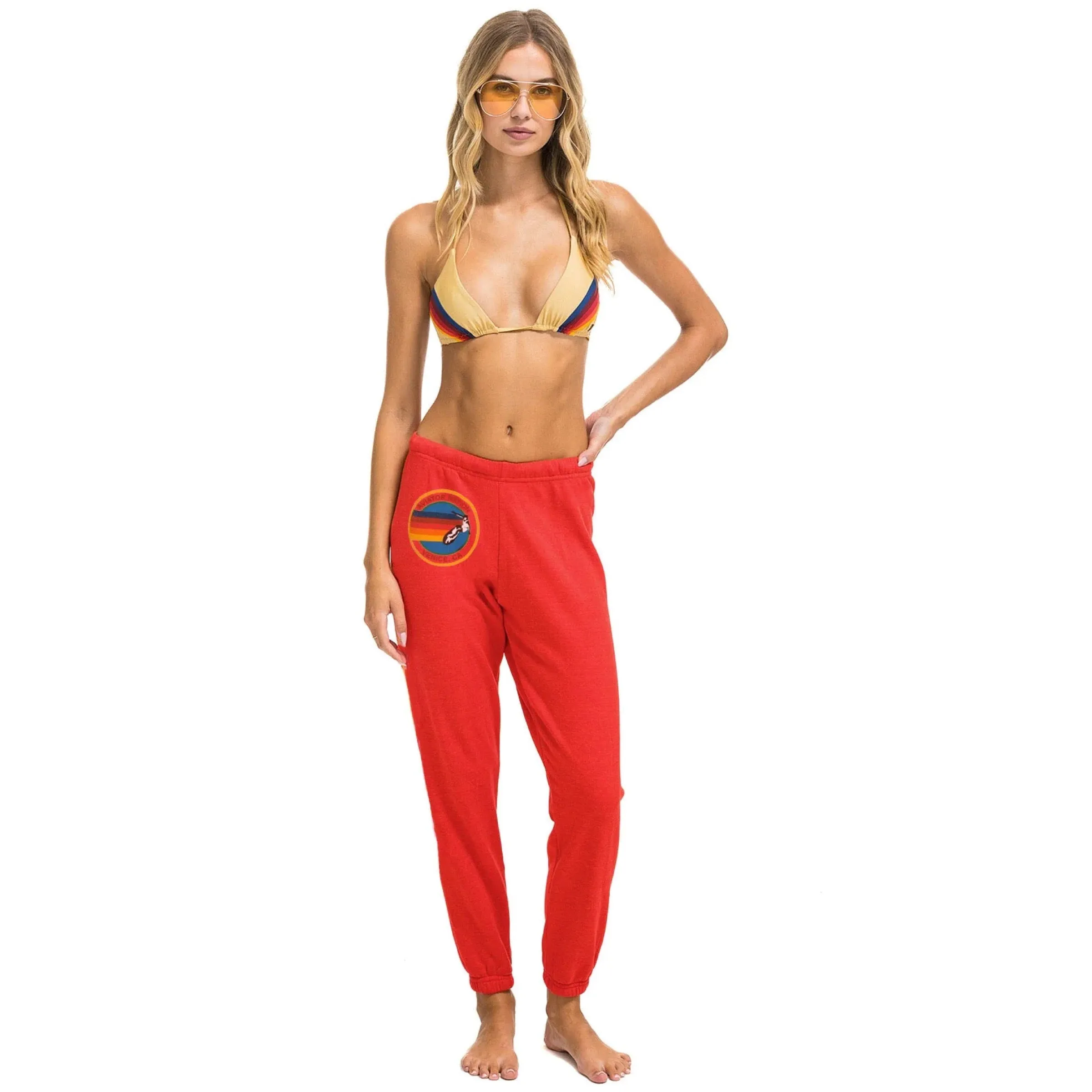 Leg Logo Sweatpants Red