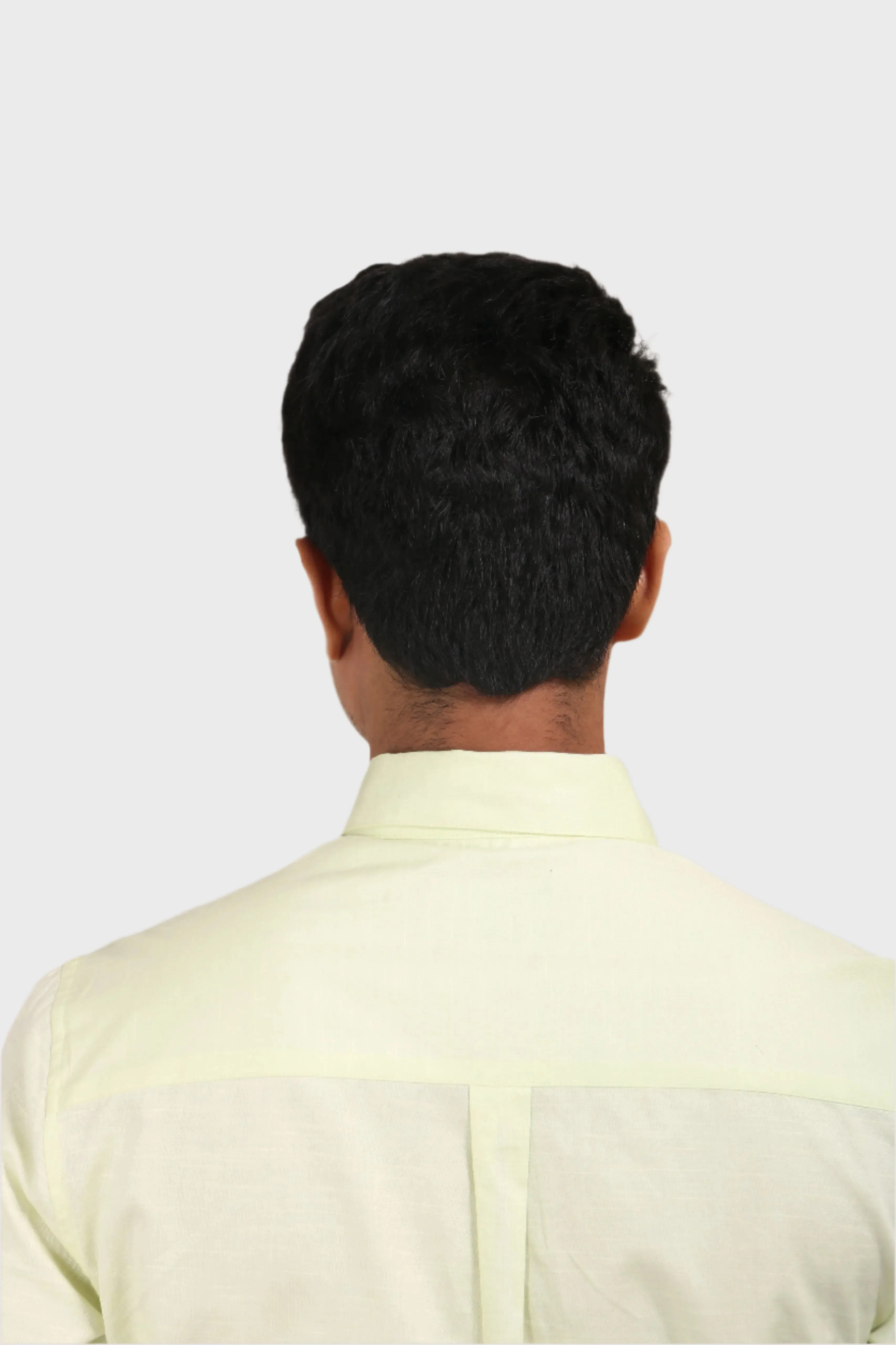 LEMON YELLOW SATIN SLUB SLIM FIT SHIRT