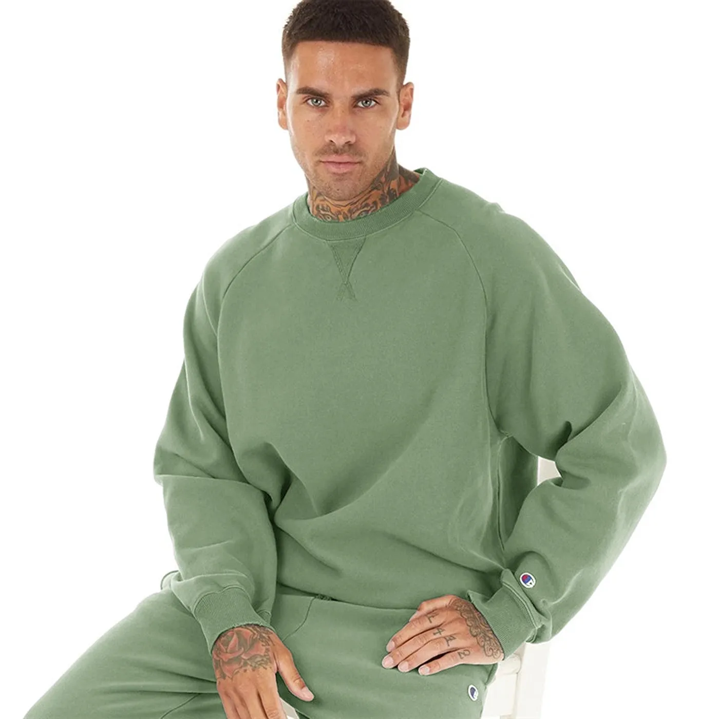 Light Green Raglan Sleeves Oversized Sweatshirt