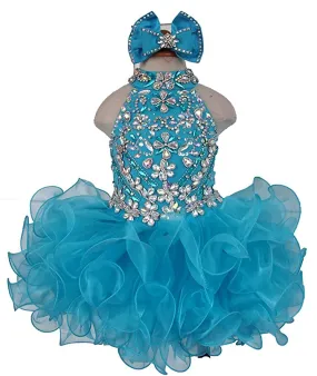 Little Princess/Baby/ Child Glitz Cupcake Pageant Dress with Hair Bow