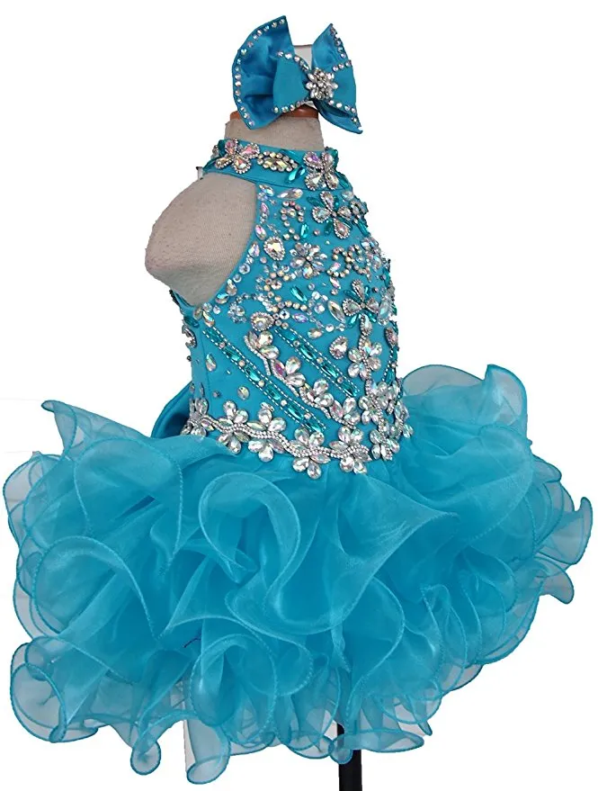 Little Princess/Baby/ Child Glitz Cupcake Pageant Dress with Hair Bow