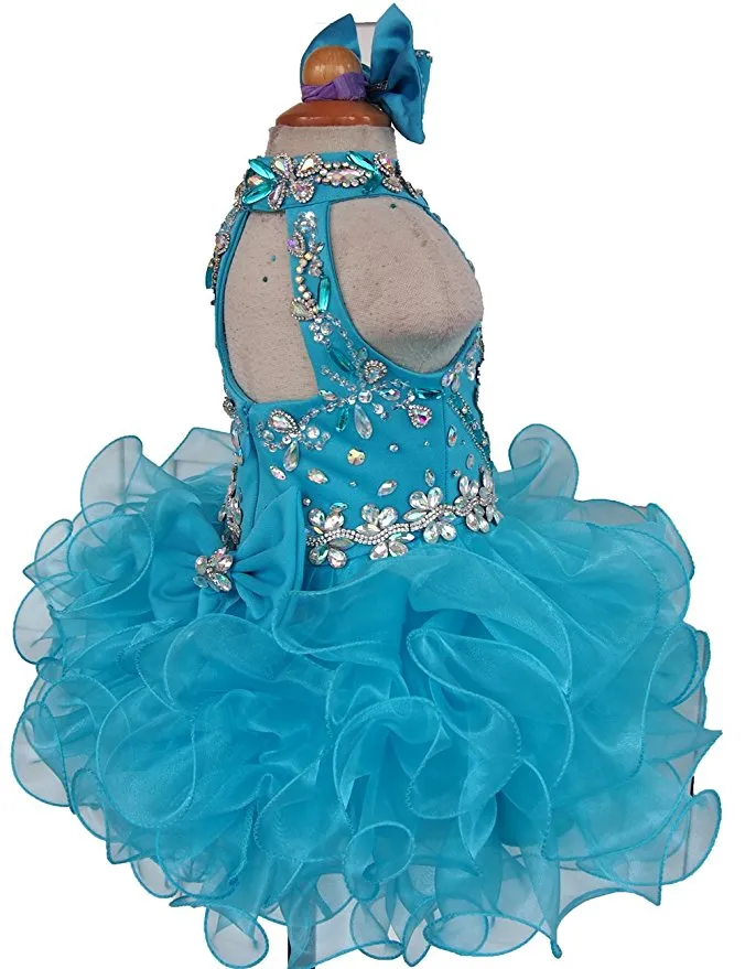 Little Princess/Baby/ Child Glitz Cupcake Pageant Dress with Hair Bow