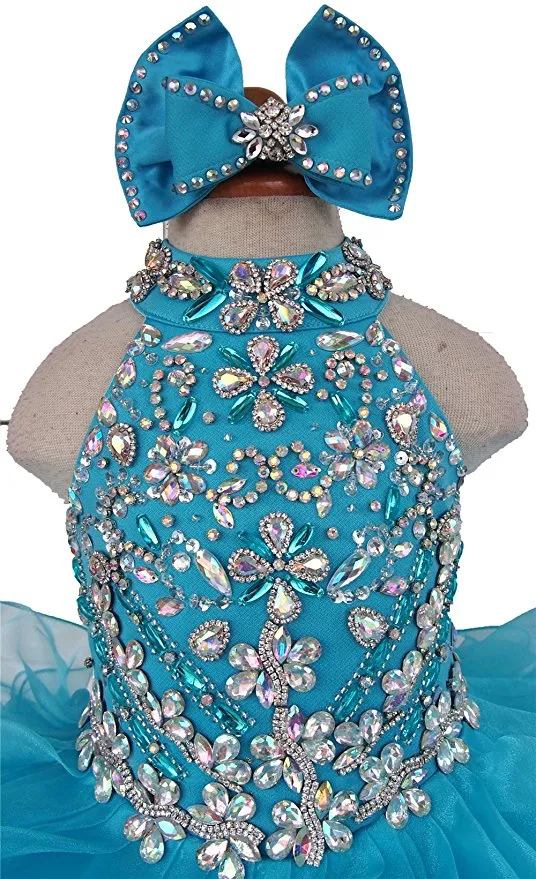 Little Princess/Baby/ Child Glitz Cupcake Pageant Dress with Hair Bow