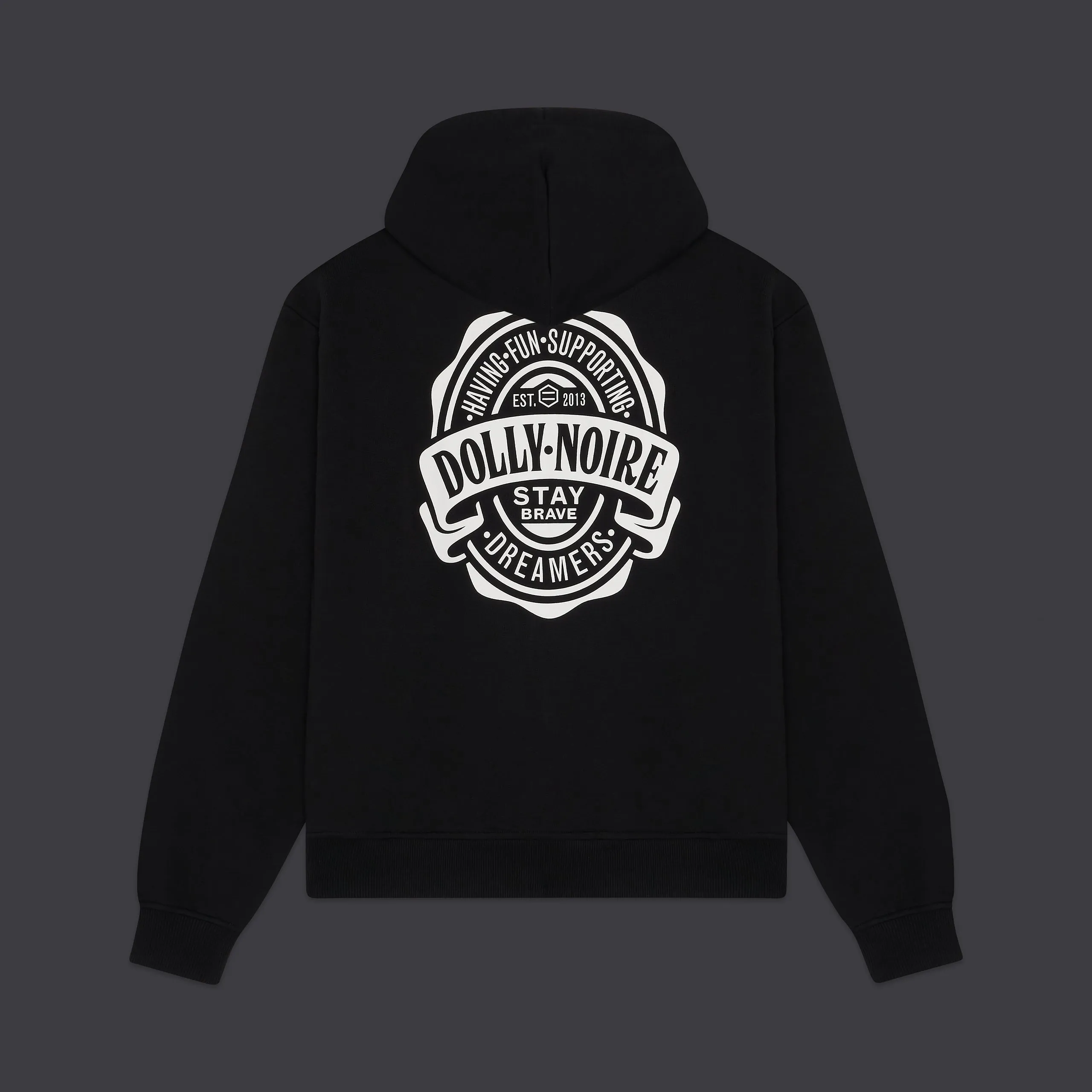 Logo Brew Label Zip Hoodie Black