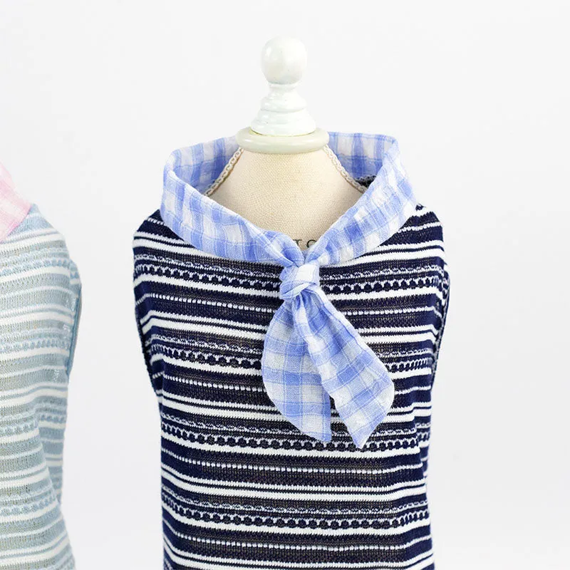 Lovely Eccentric Striped Pattern Summer Small Dog Shirt