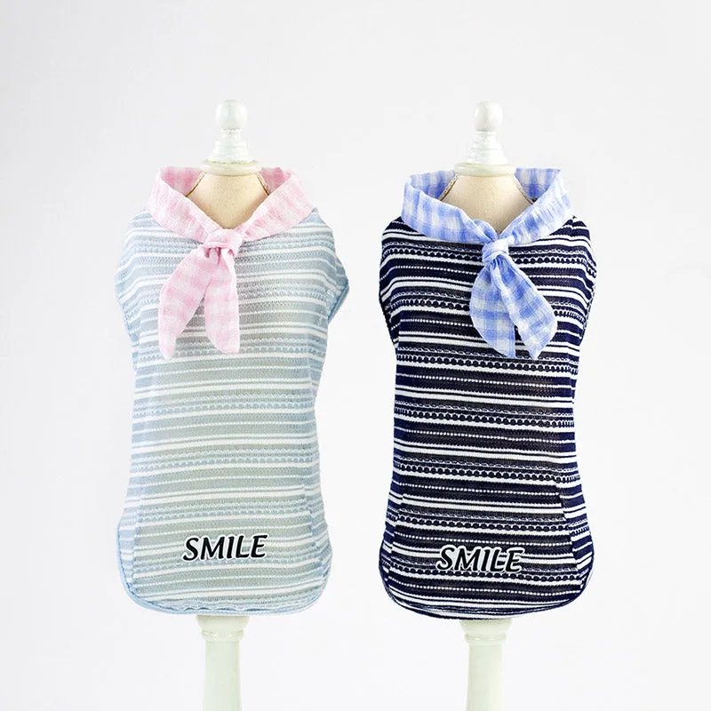 Lovely Eccentric Striped Pattern Summer Small Dog Shirt