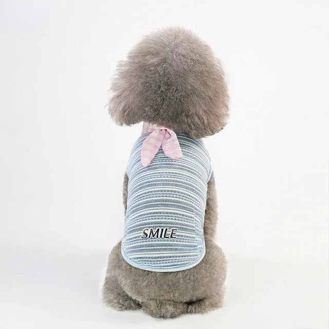 Lovely Eccentric Striped Pattern Summer Small Dog Shirt