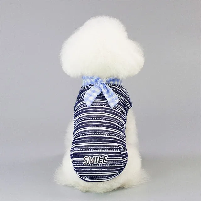 Lovely Eccentric Striped Pattern Summer Small Dog Shirt