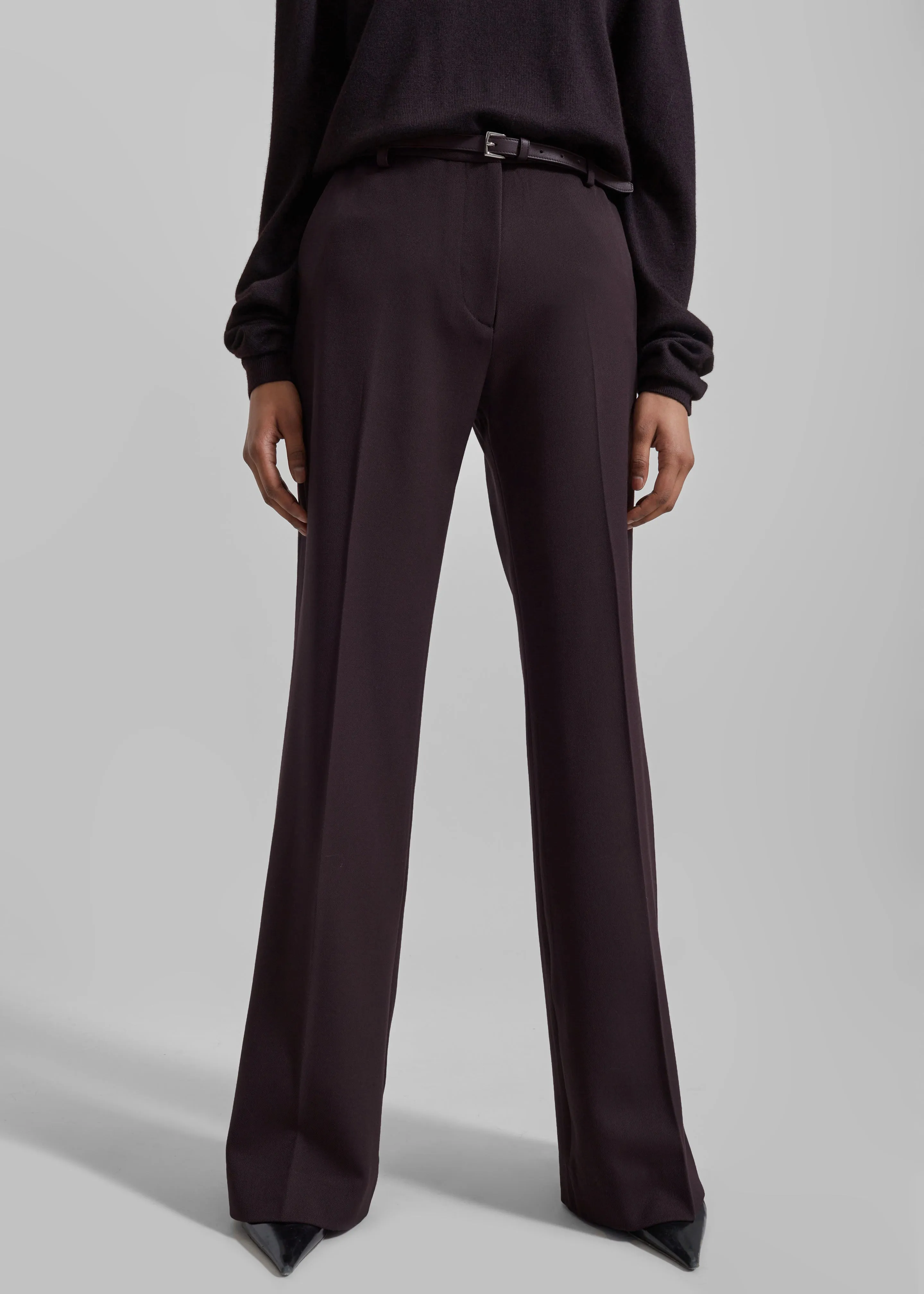Lyra Flared Pants - Dark Plum