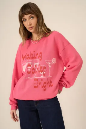 Making Spirits Bright Sweatshirt - Raspberry Blossom