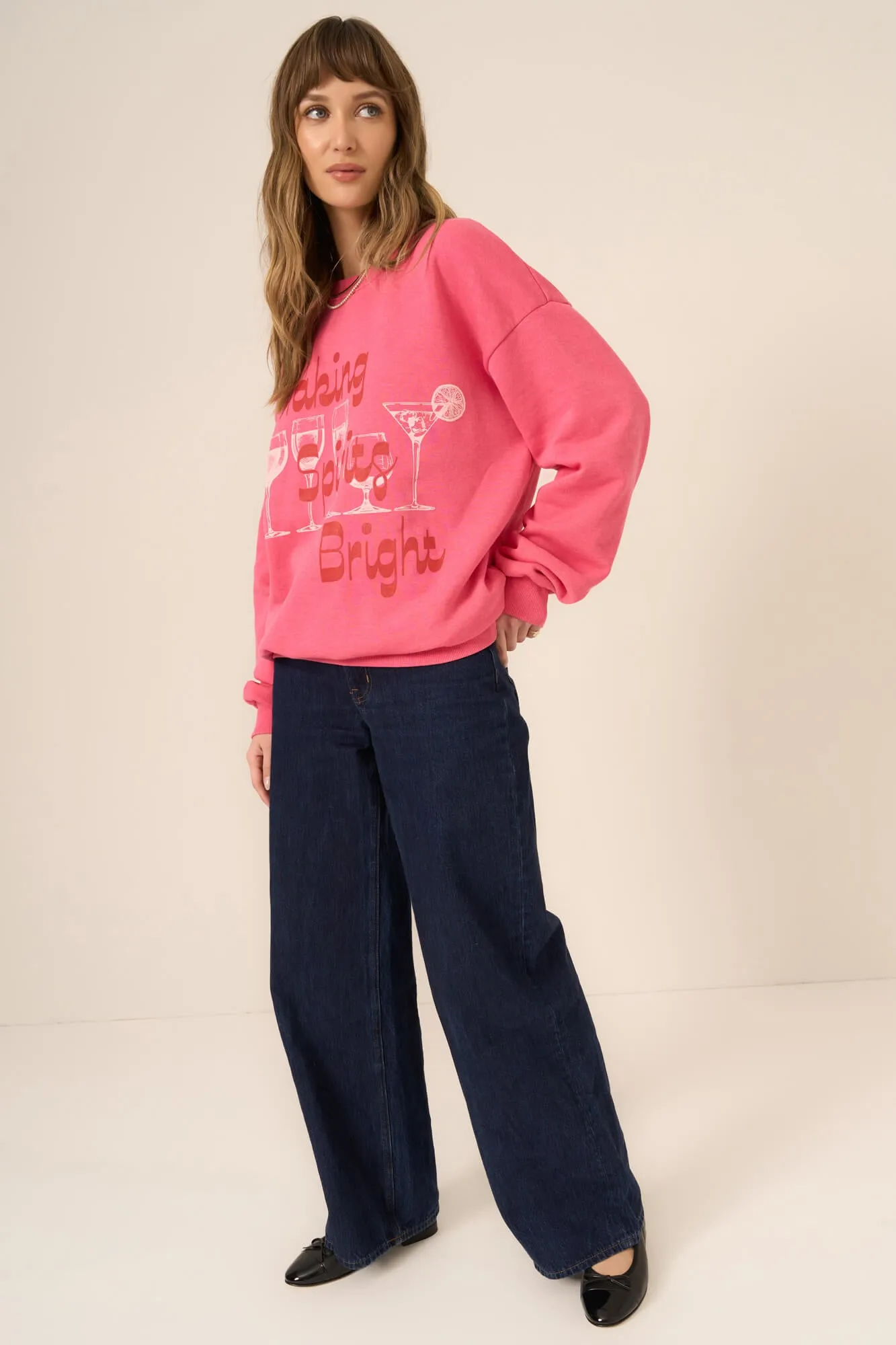 Making Spirits Bright Sweatshirt - Raspberry Blossom