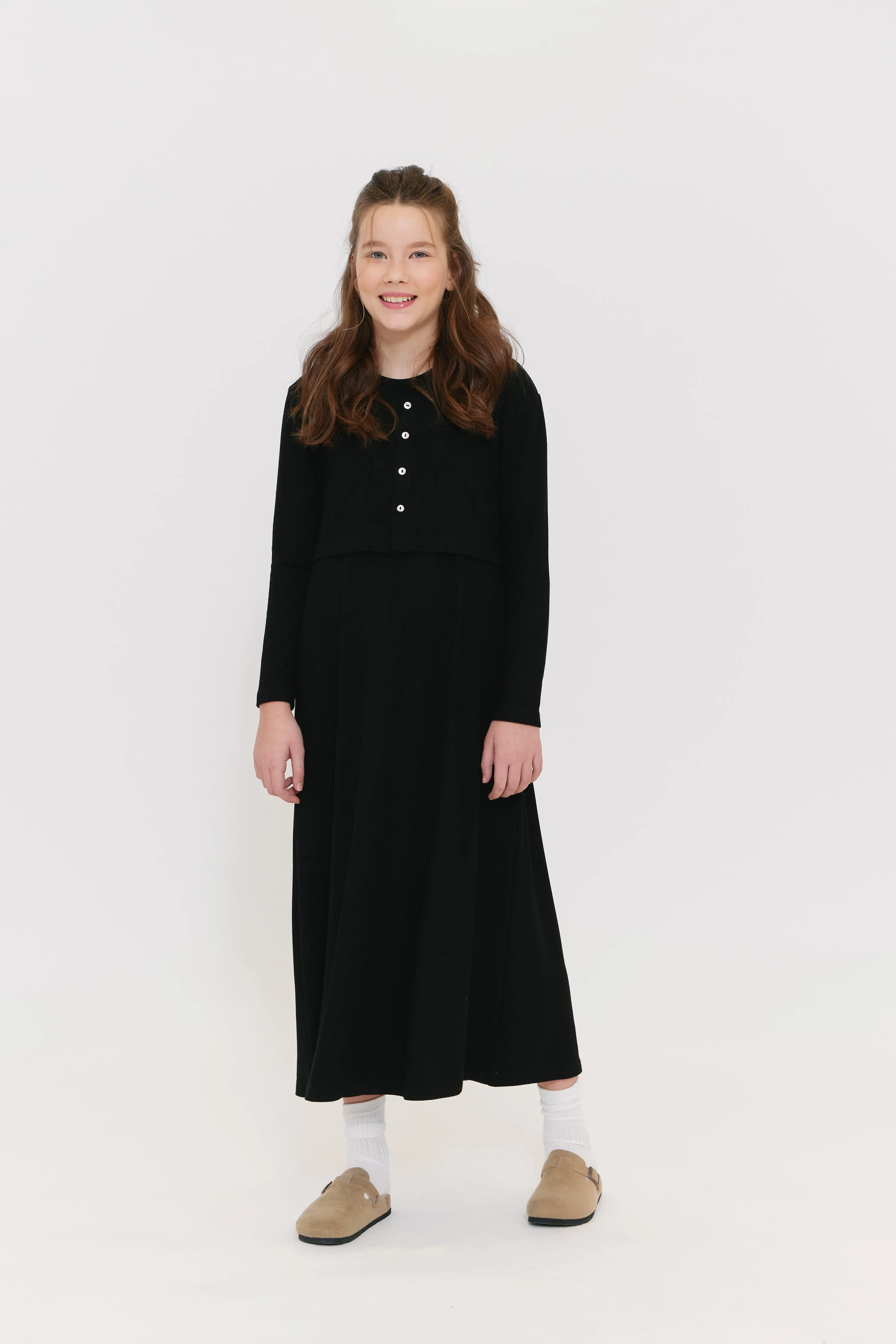 Maxi rib black set by Crew Basics