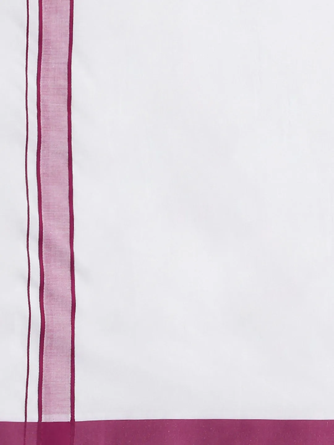 Men White Shirt with Purple Fancy Border Dhoti Combo WP18