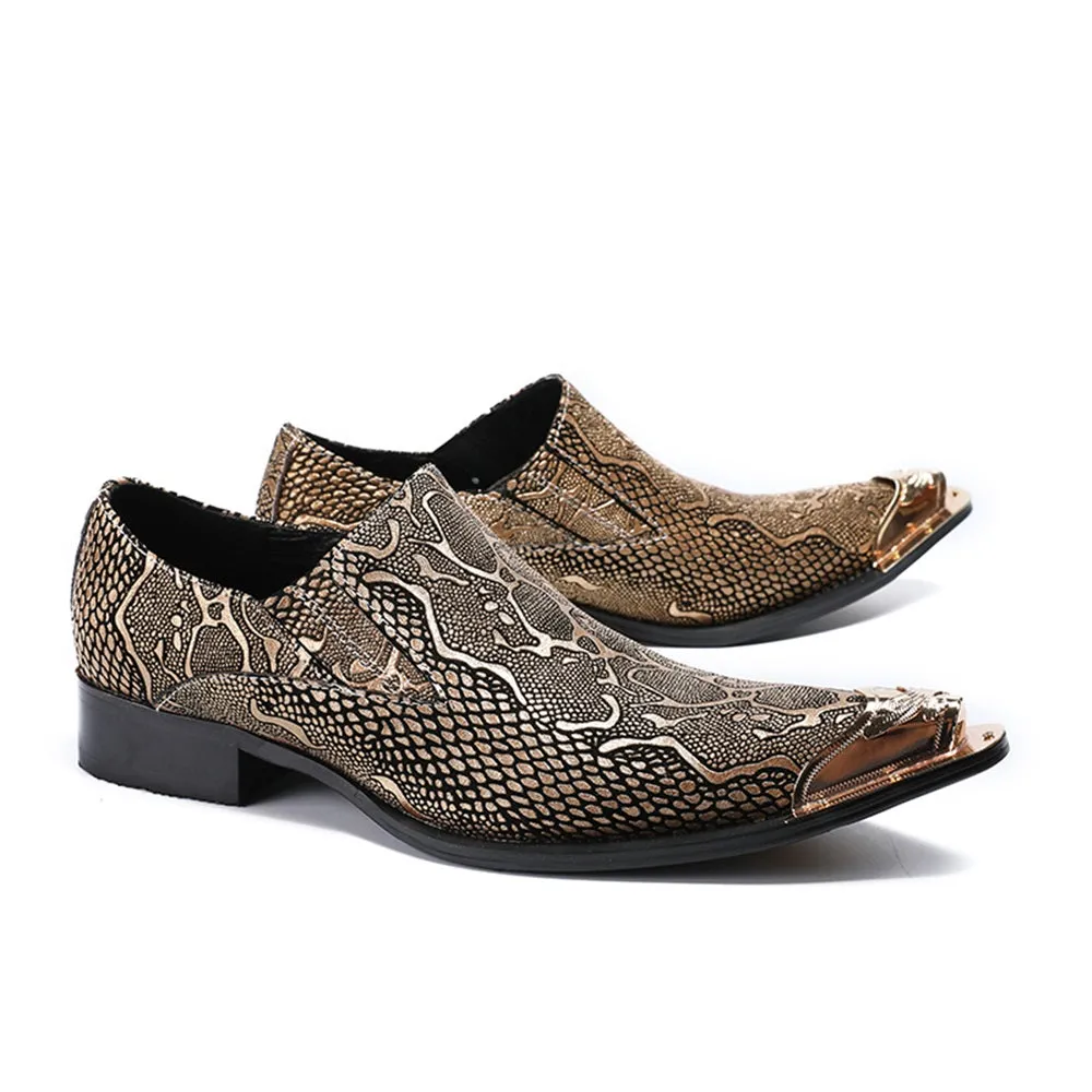 Mens Printed Slip On Oxford Shoes