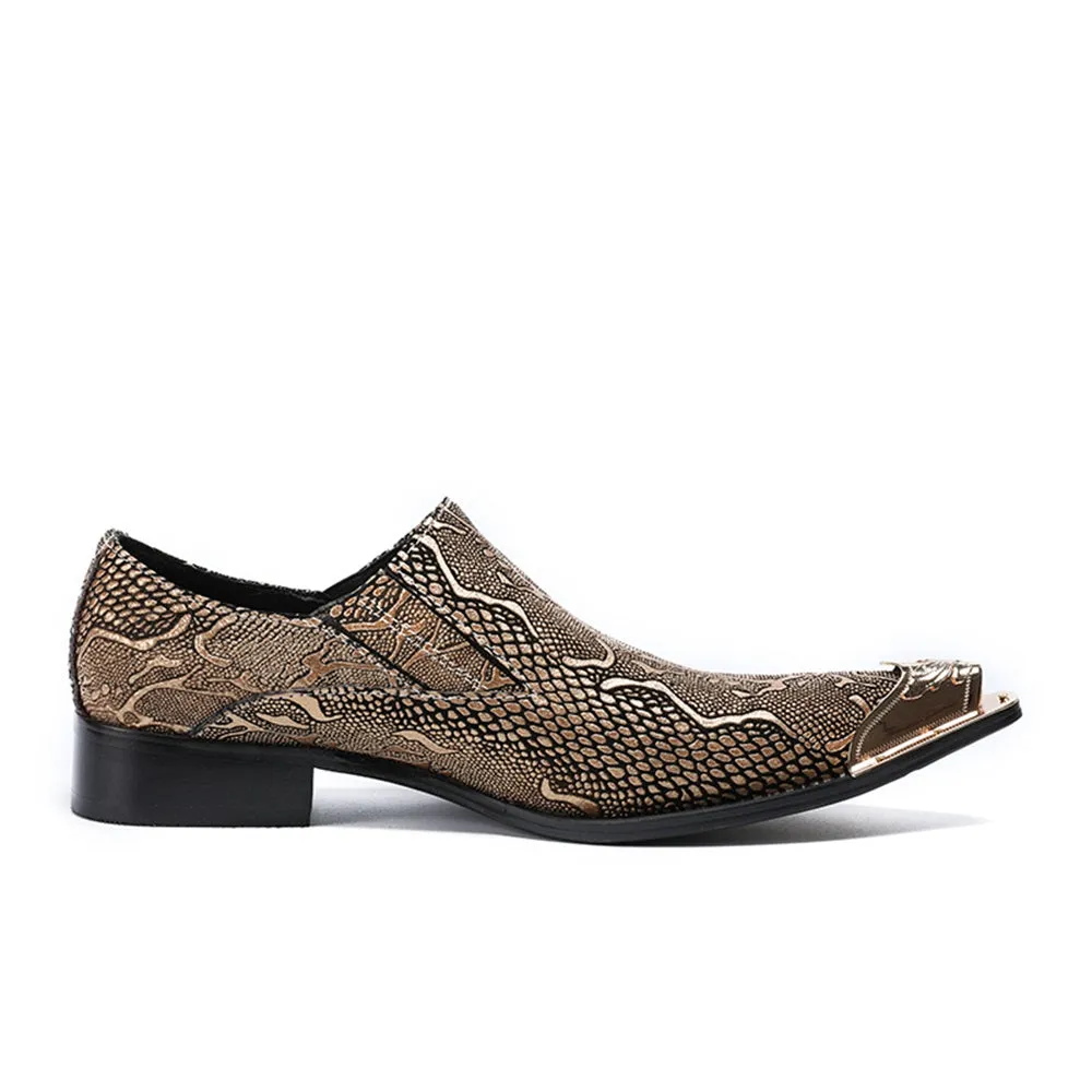 Mens Printed Slip On Oxford Shoes