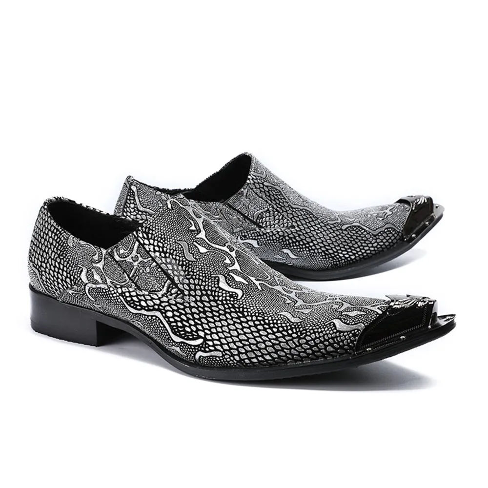 Mens Printed Slip On Oxford Shoes