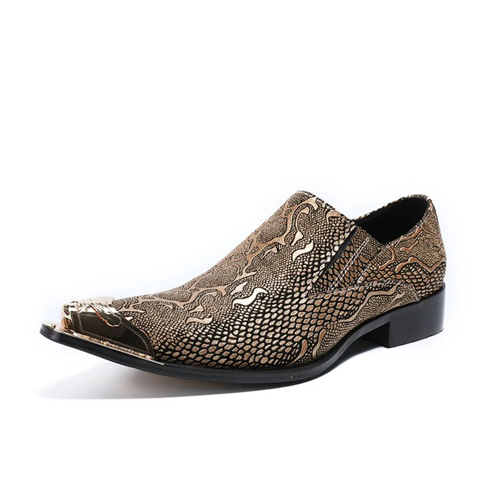 Mens Printed Slip On Oxford Shoes