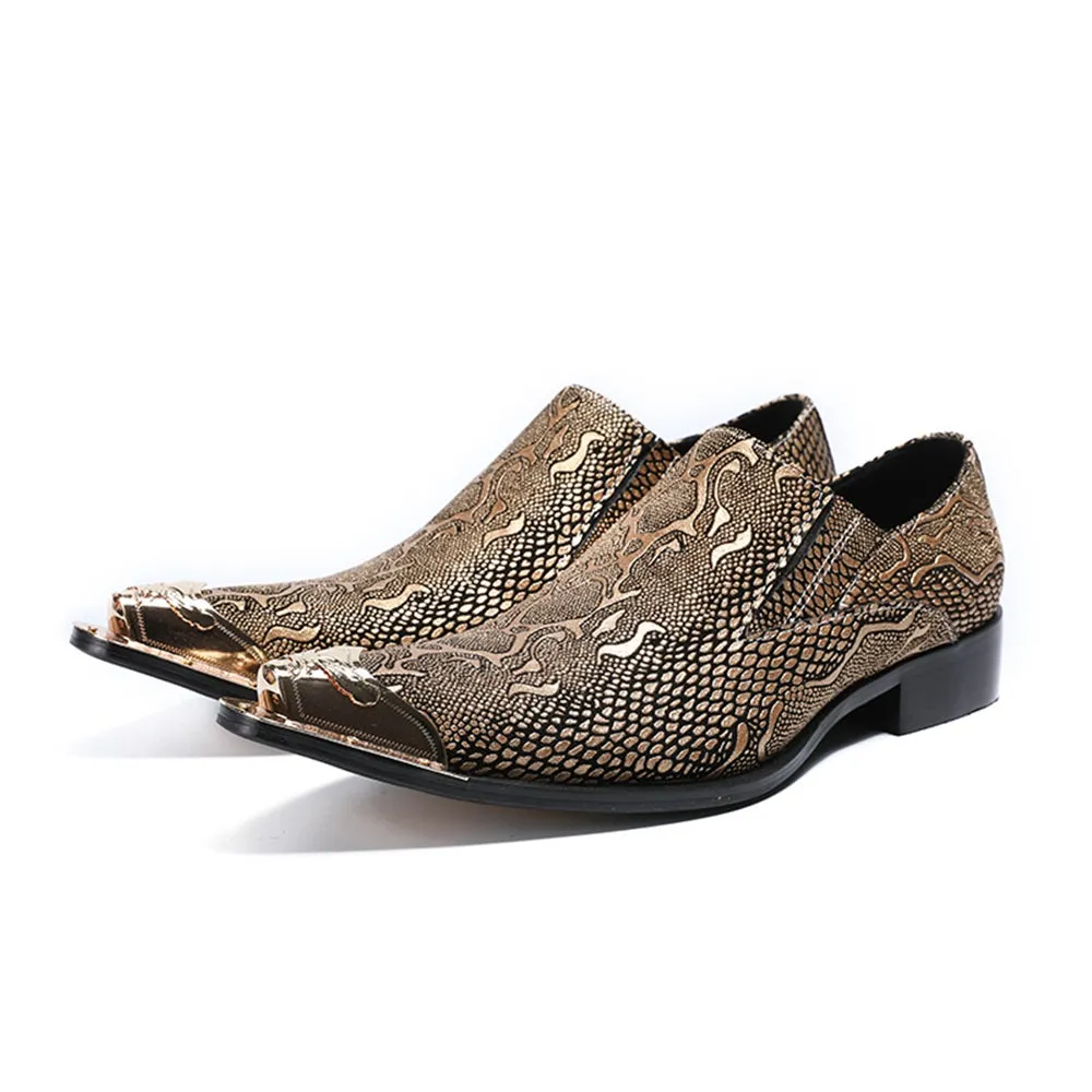 Mens Printed Slip On Oxford Shoes