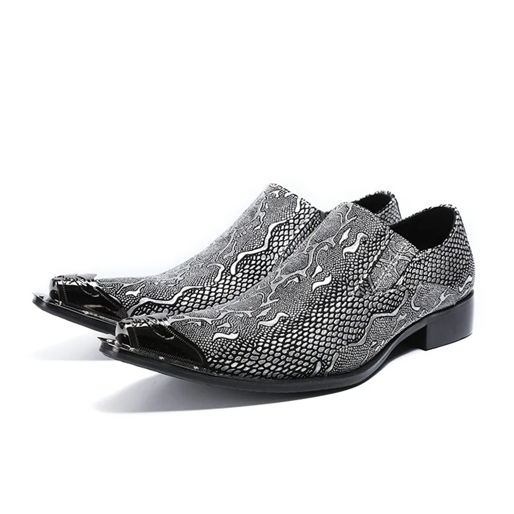 Mens Printed Slip On Oxford Shoes