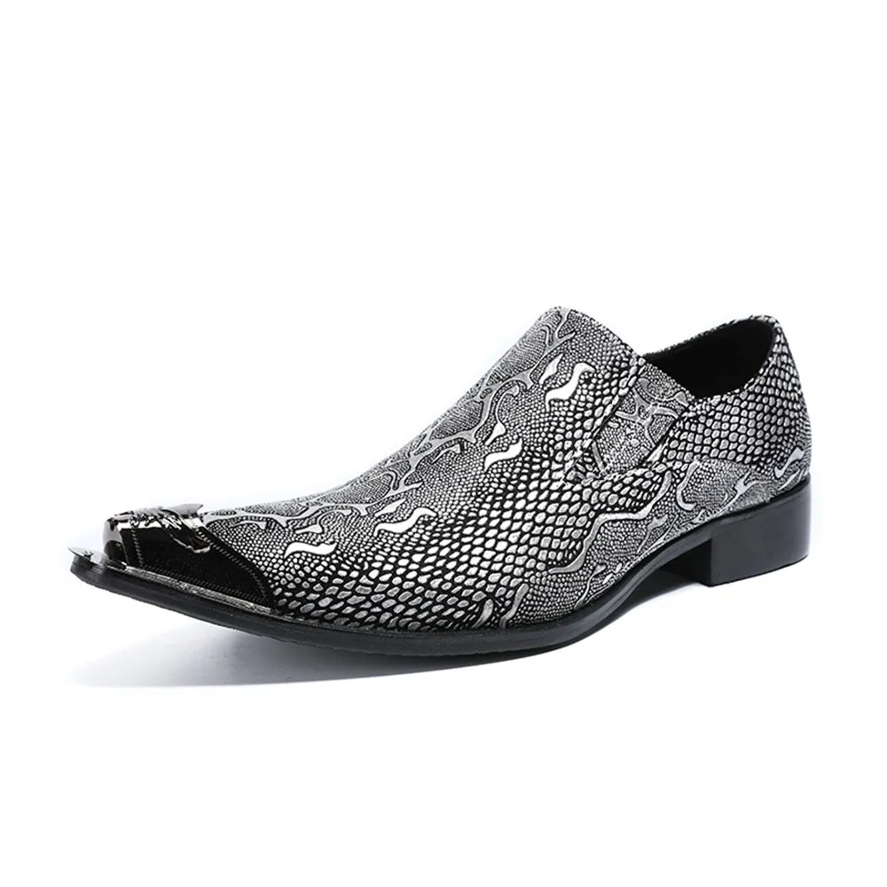 Mens Printed Slip On Oxford Shoes