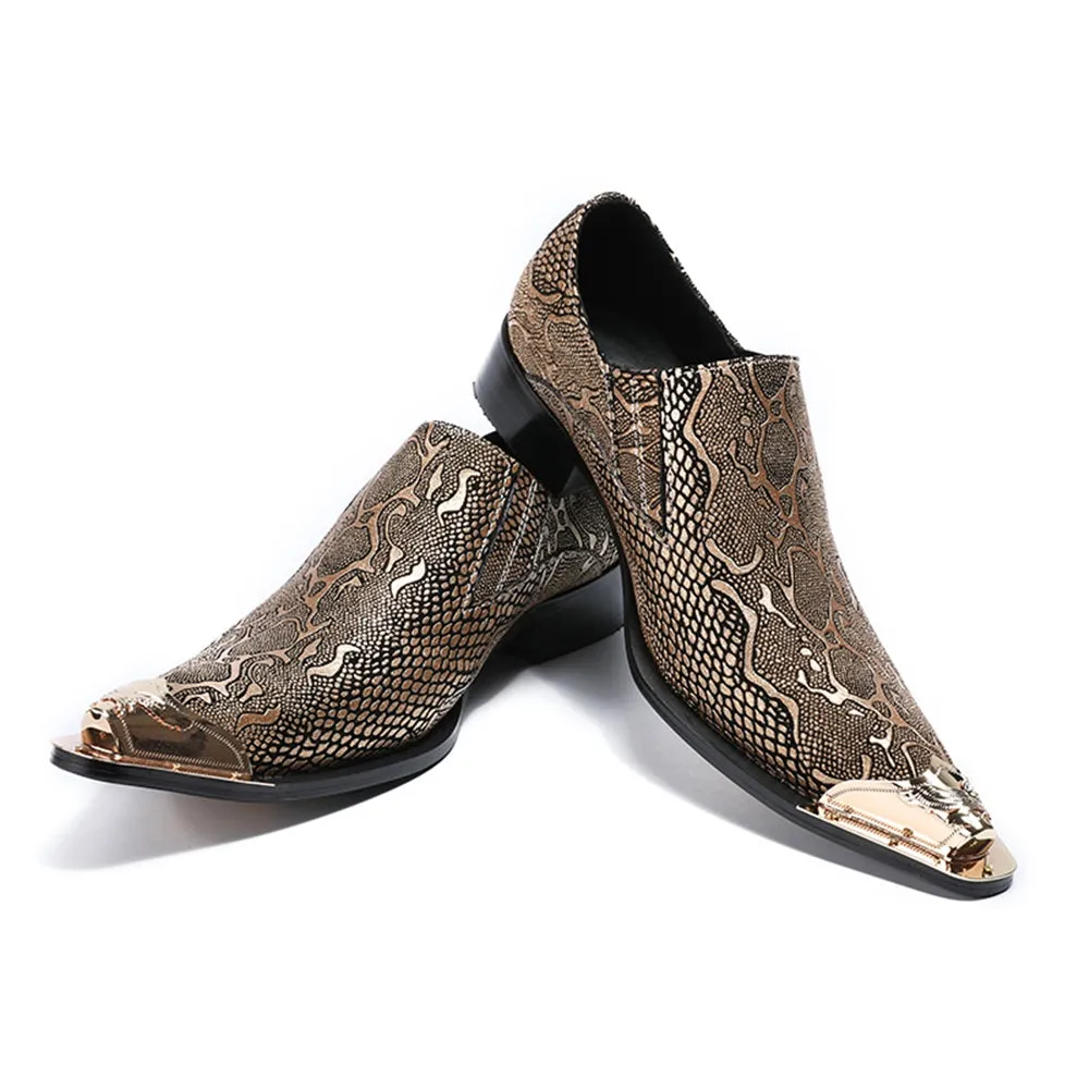 Mens Printed Slip On Oxford Shoes