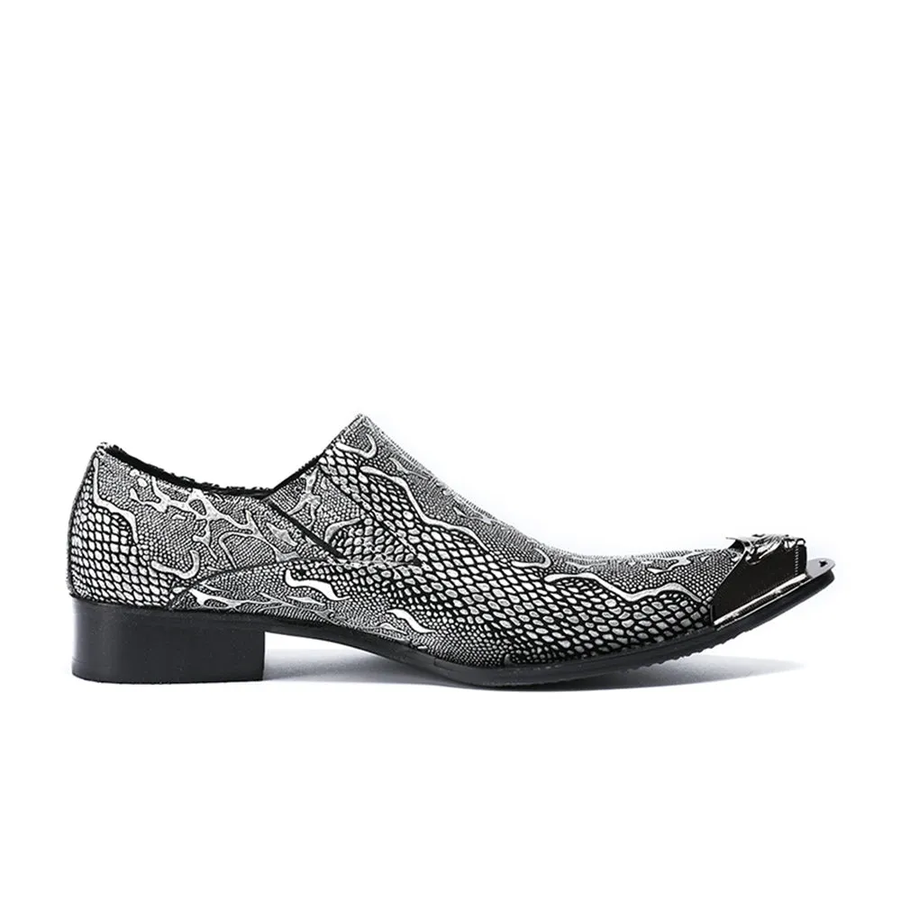 Mens Printed Slip On Oxford Shoes