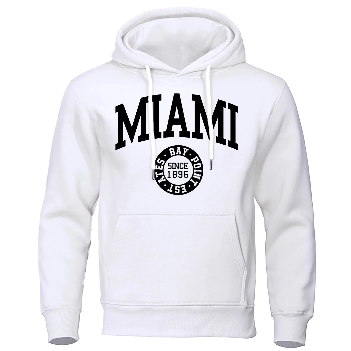 Miami Since 1896 Letter Printing Men Hoodie Hip Hop Warm Clothes Crewneck Fitness Sweatshirt Casual Crewneck Mens Sportswear cho
