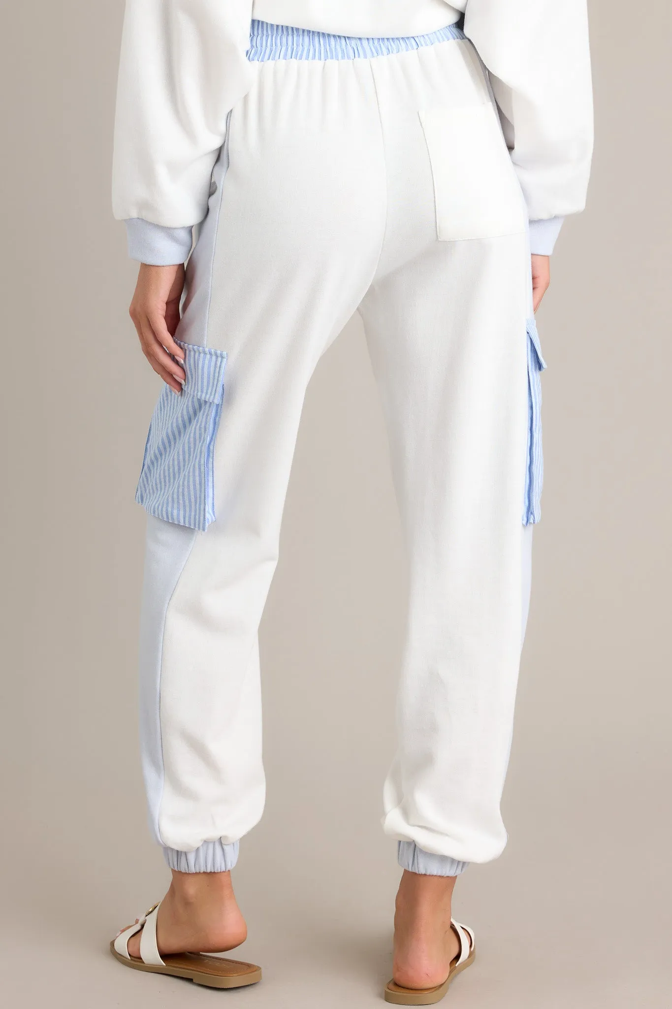Moving Forward Light Blue Cargo Jogger Sweatpants